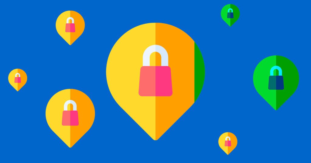 illustration of orange and green padlocks representing privacy