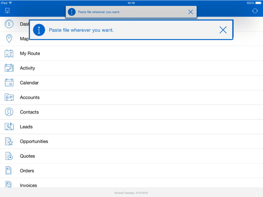Copy & Paste documents into Resco Mobile CRM