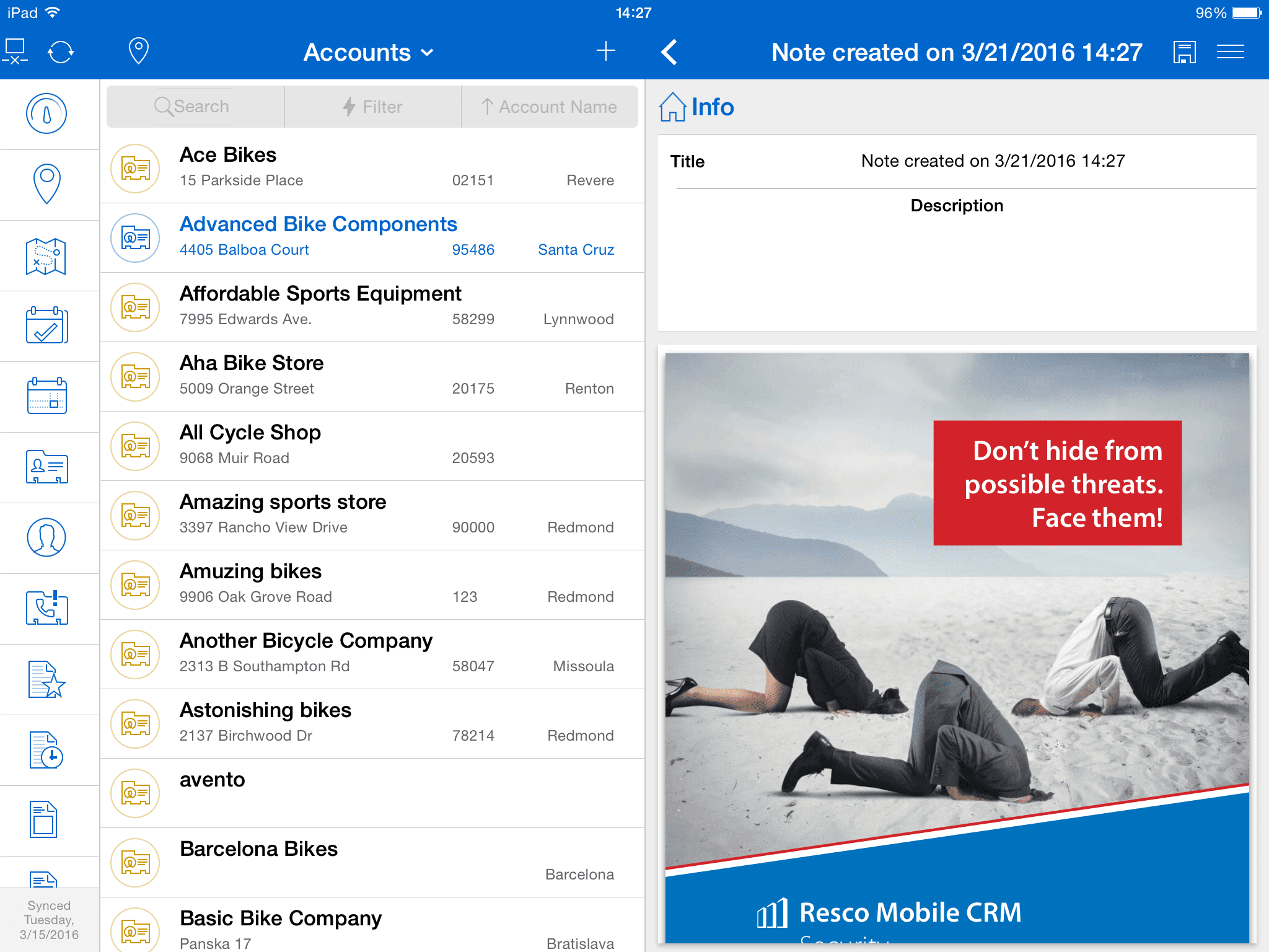 View PDF, MS Word, images and other files in Resco Mobile CRM app