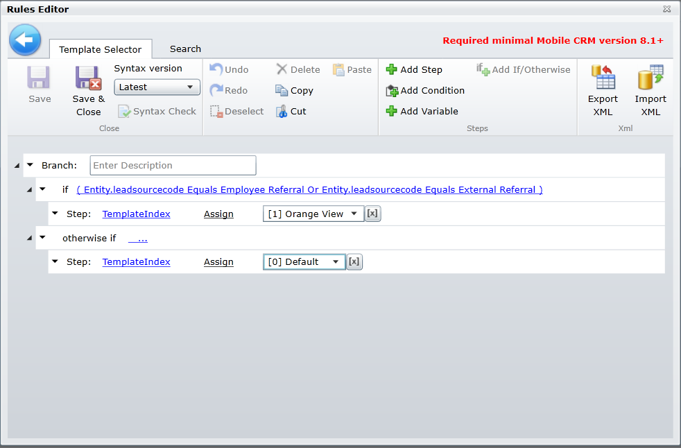 Row Script Conditions - Resco Mobile CRM