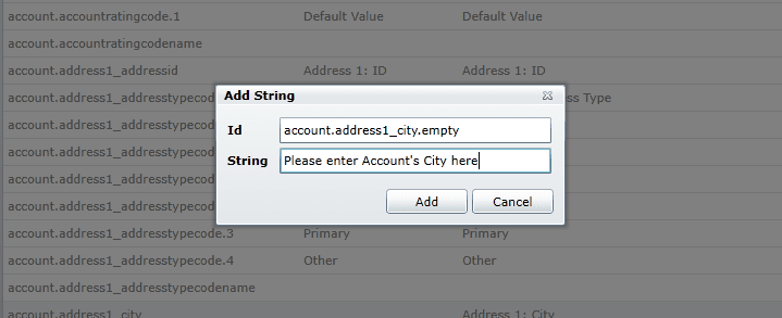 Using Localization to insert a placeholder text in Resco Mobile CRM