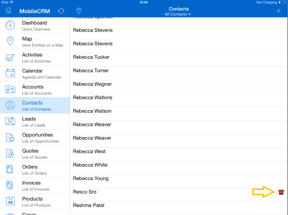 Resco Mobile CRM for Dynamics CRM Phone Contacts Import