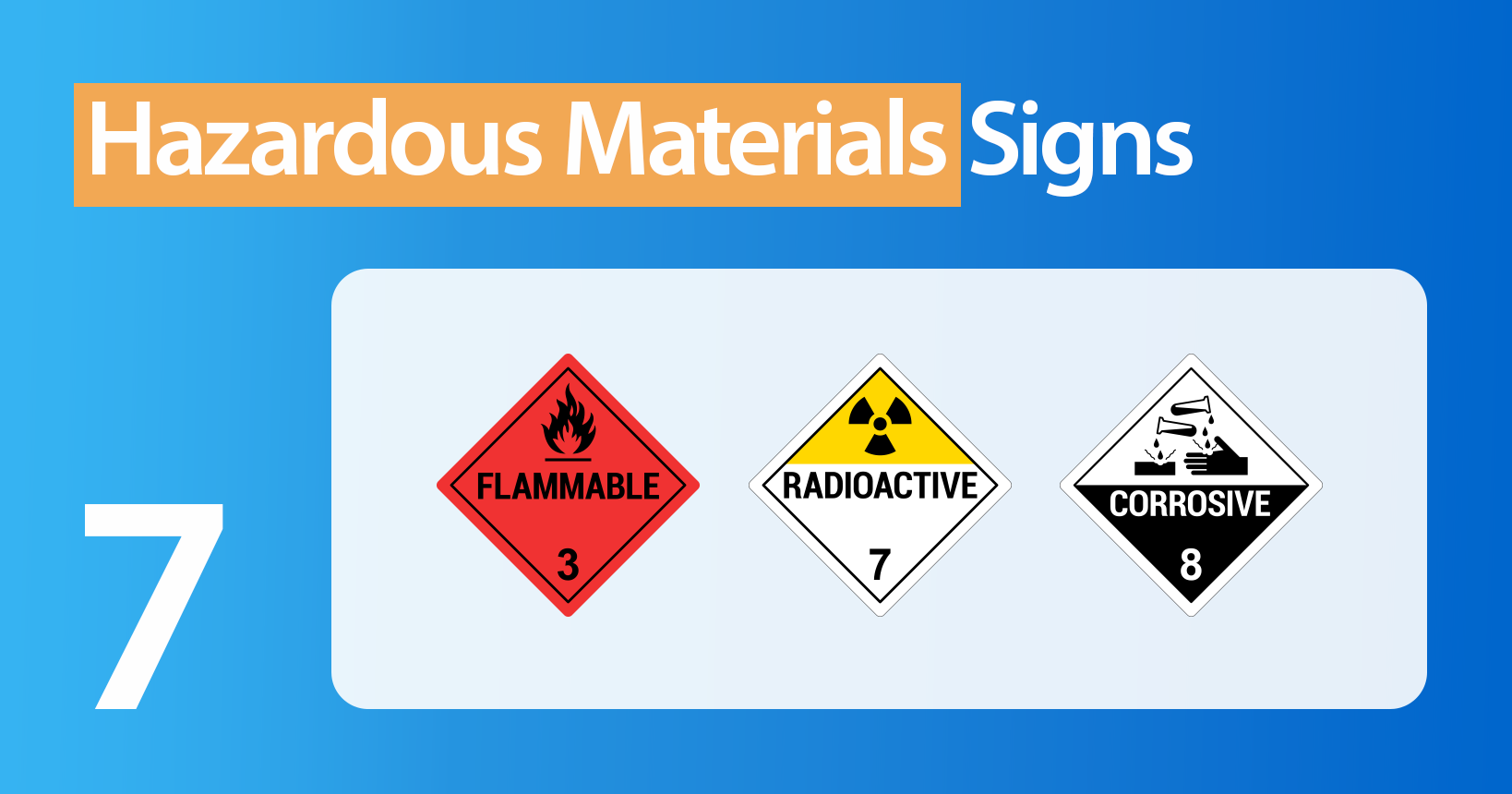 Examples of hazardous materials signs