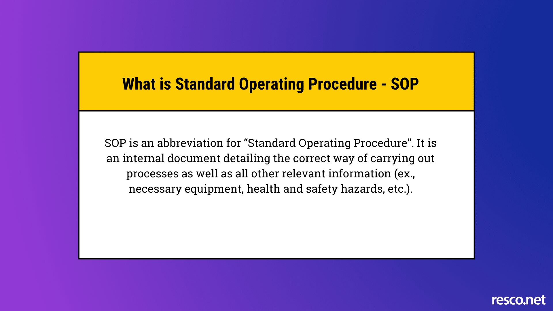 the definition of standard operating procedures - sop