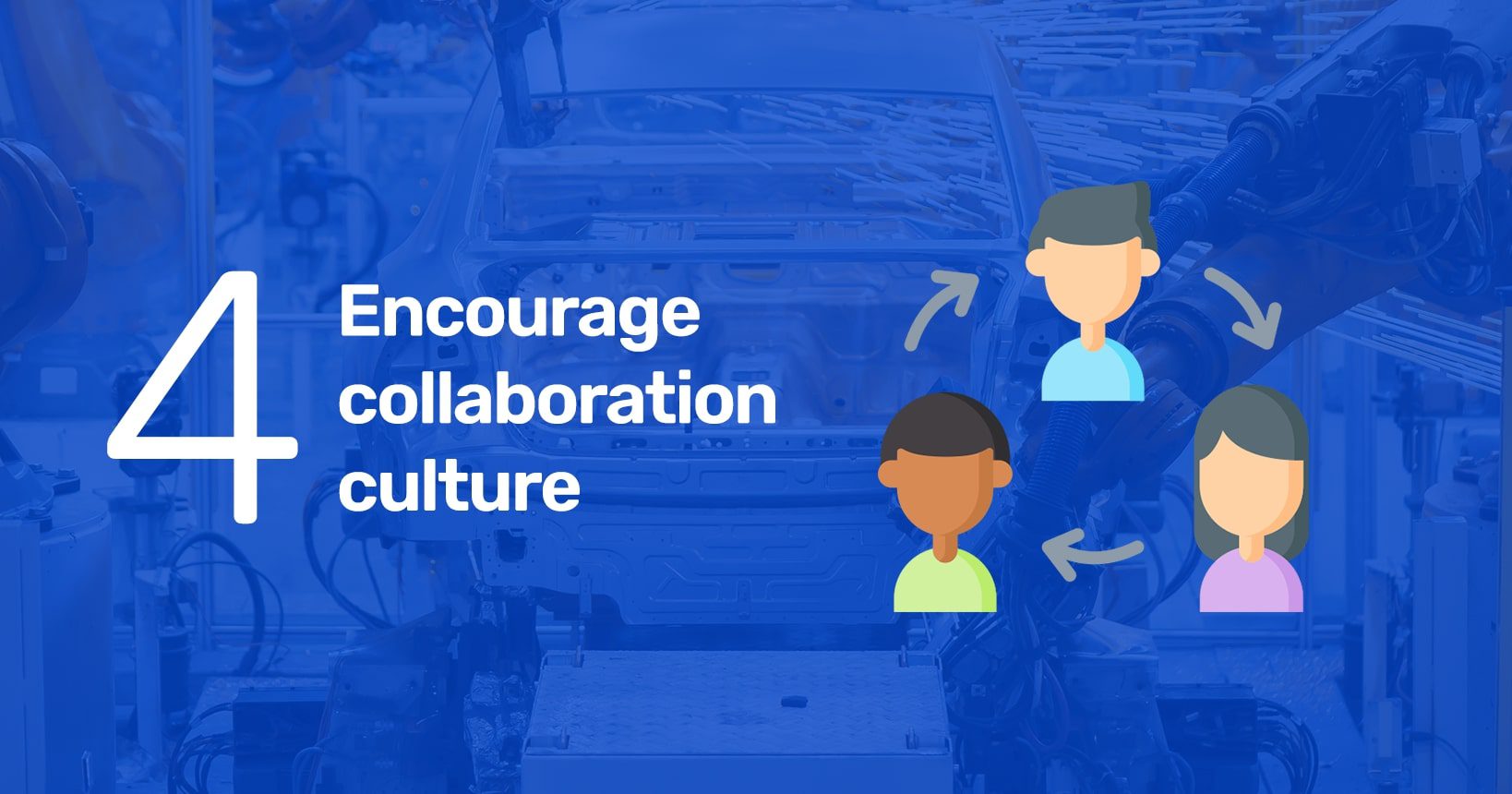 A simple graphic with 3 persons emphasizing collaboration
