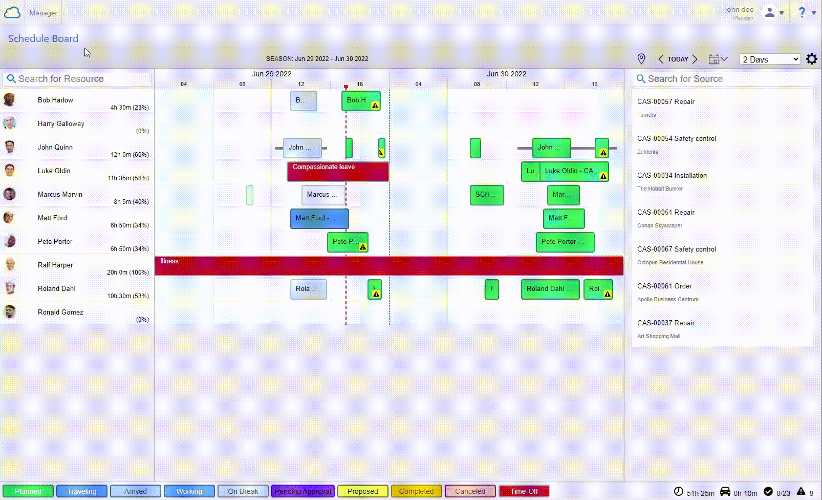 Filtering of resources in Resco Schedule Board